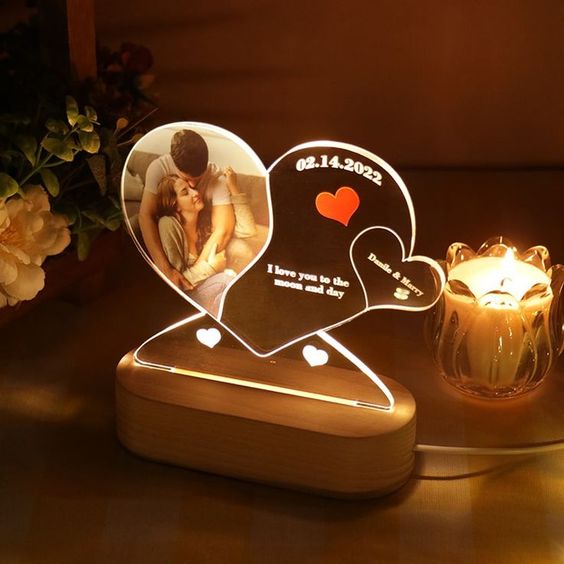 Personalised Heart Shaped Lamp