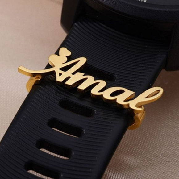 Gold Plated Heart Personalised Name Watch Charm