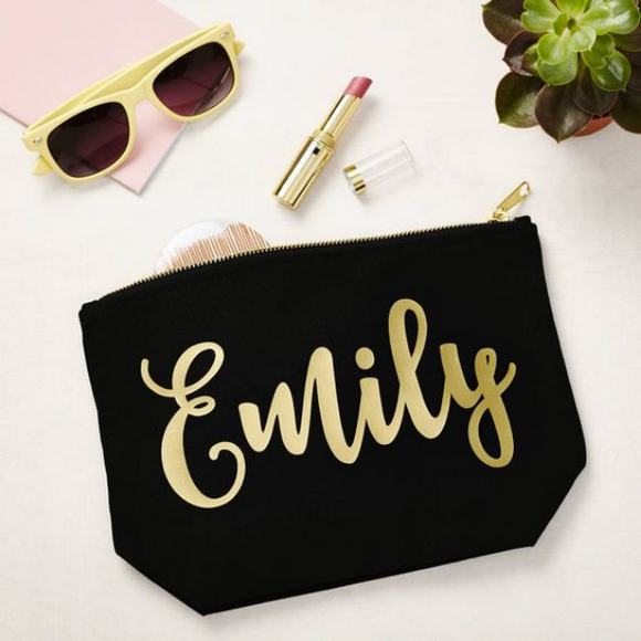 Black Personalized Pouch