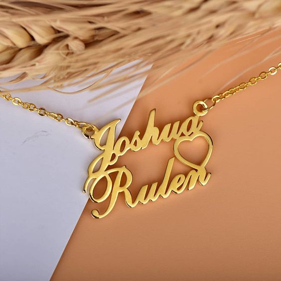 Gold Plated 2 Name Pendant